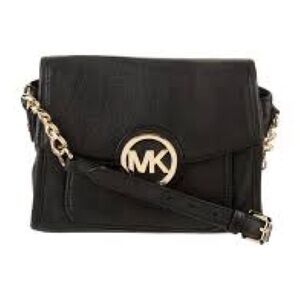 SOLD — Michael Kors Black Gold Chain Crossbody Bag